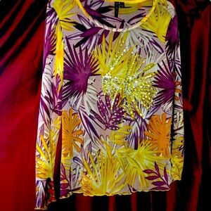 AZI FLORAL SEQUINED BLOUSE